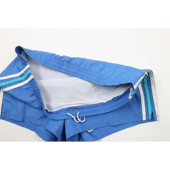 Vintage 70s Streetwear Mens 36 Striped Lined Shorts Swim Trunks Blue USA AS IS - Picture 7 of 10